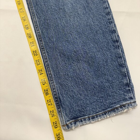 Abercrombie & Fitch The Dad High Rise Jeans 28/6R Button Fly Blue NEW - Picture 7 of 10